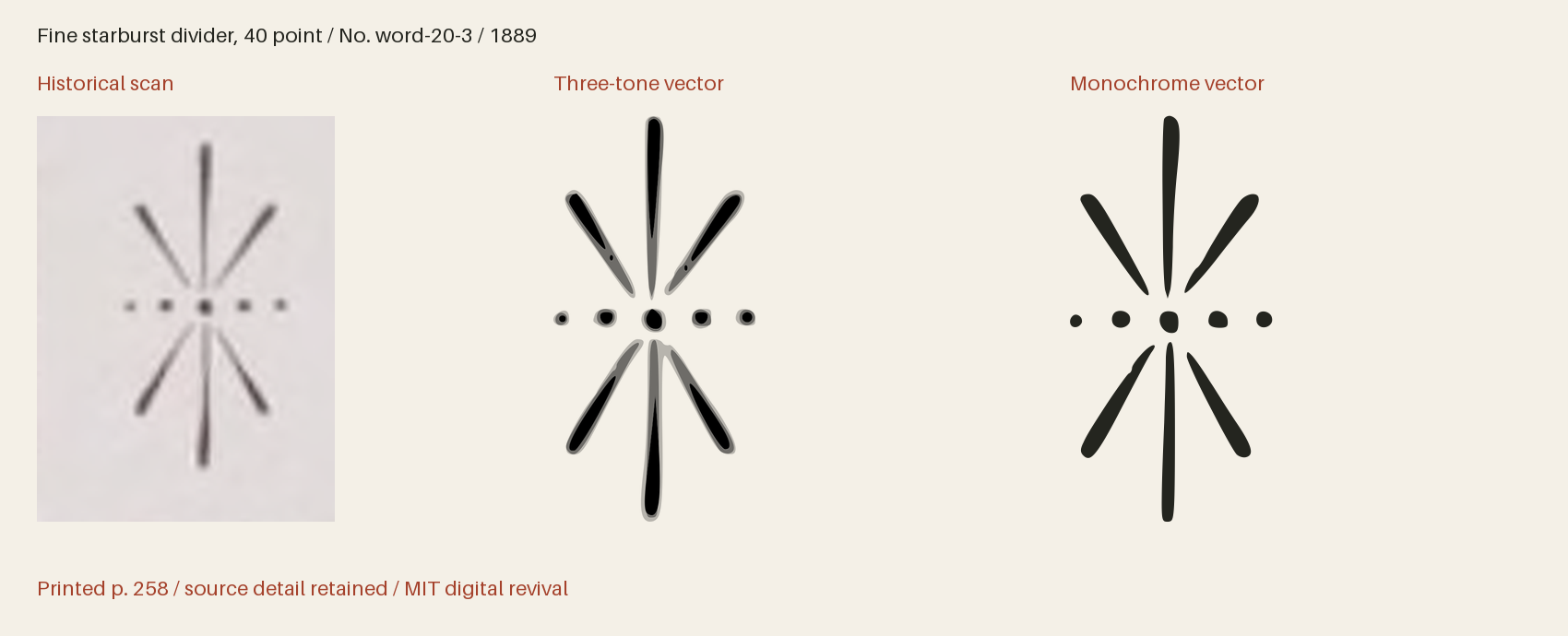 Historical scan beside the three-tone and monochrome vector revivals