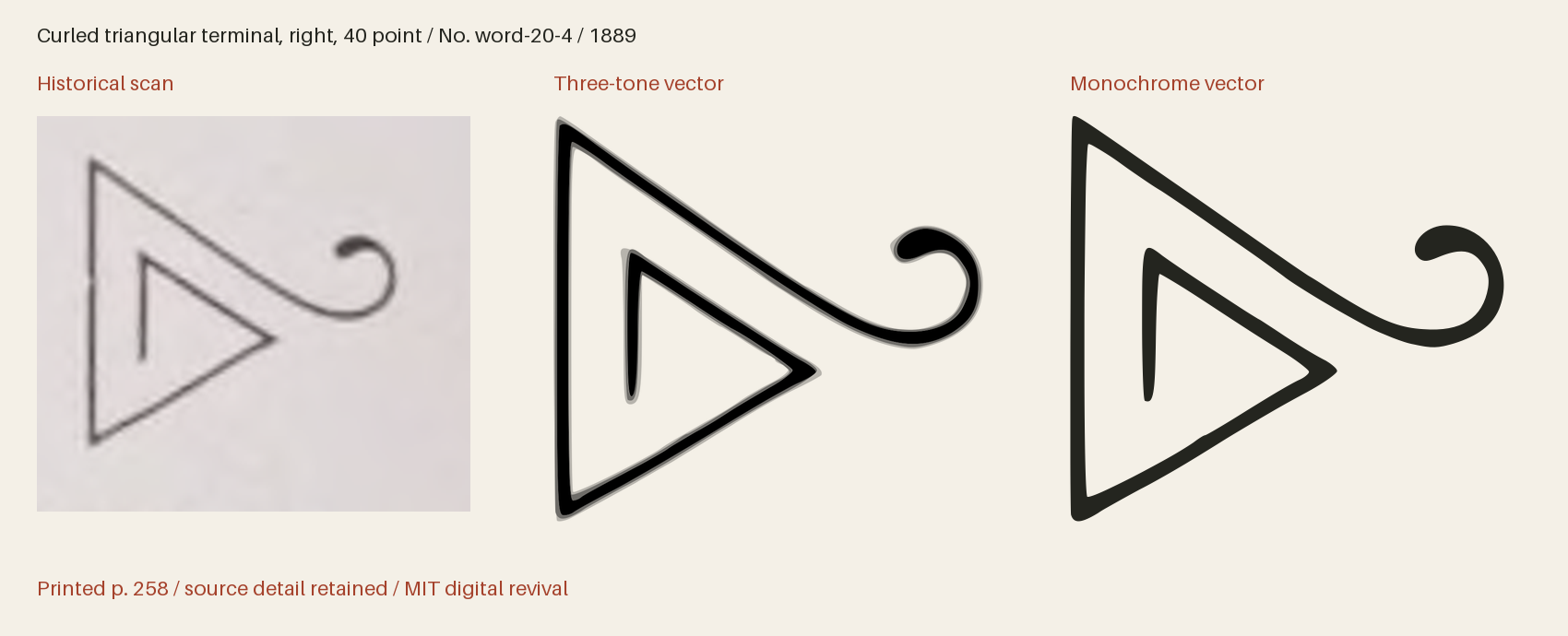 Historical scan beside the three-tone and monochrome vector revivals