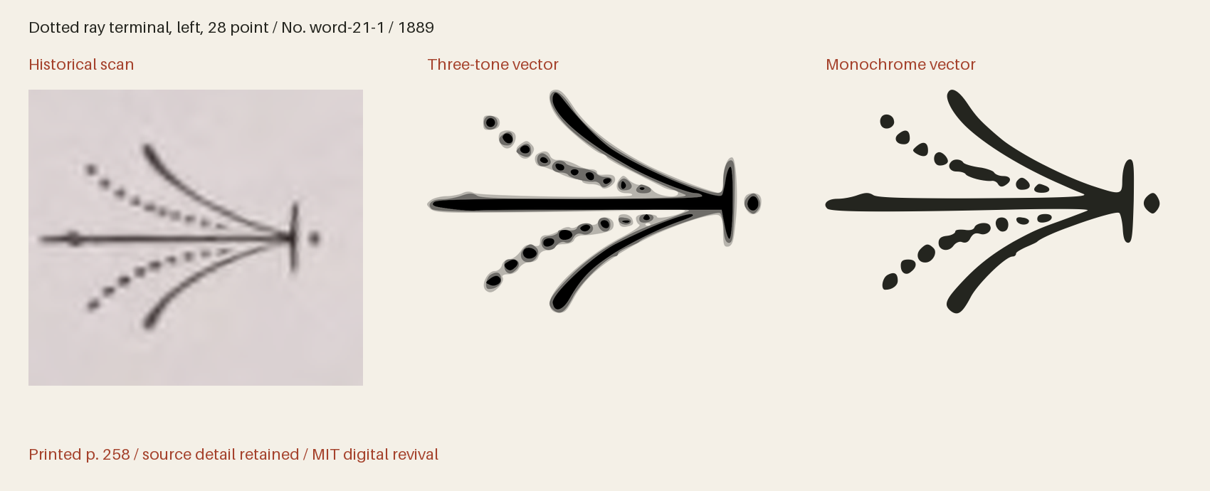 Historical scan beside the three-tone and monochrome vector revivals