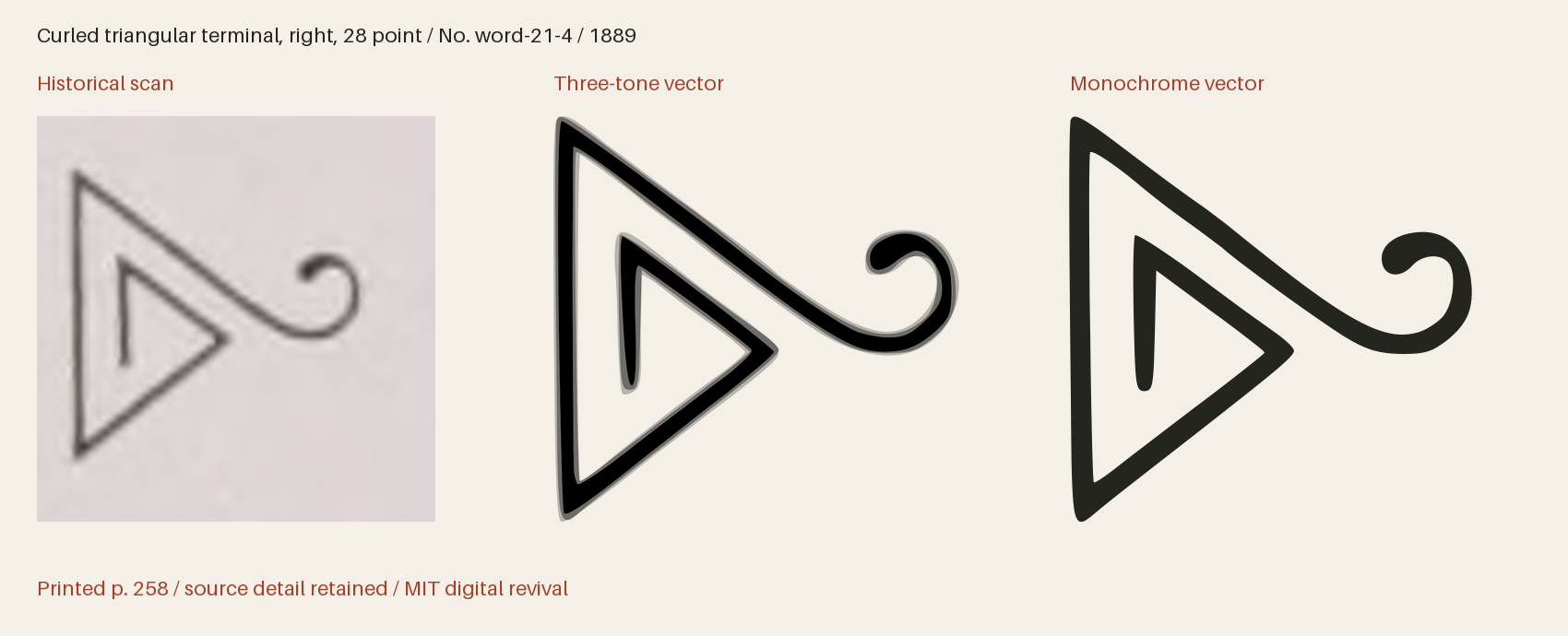Historical scan beside the three-tone and monochrome vector revivals