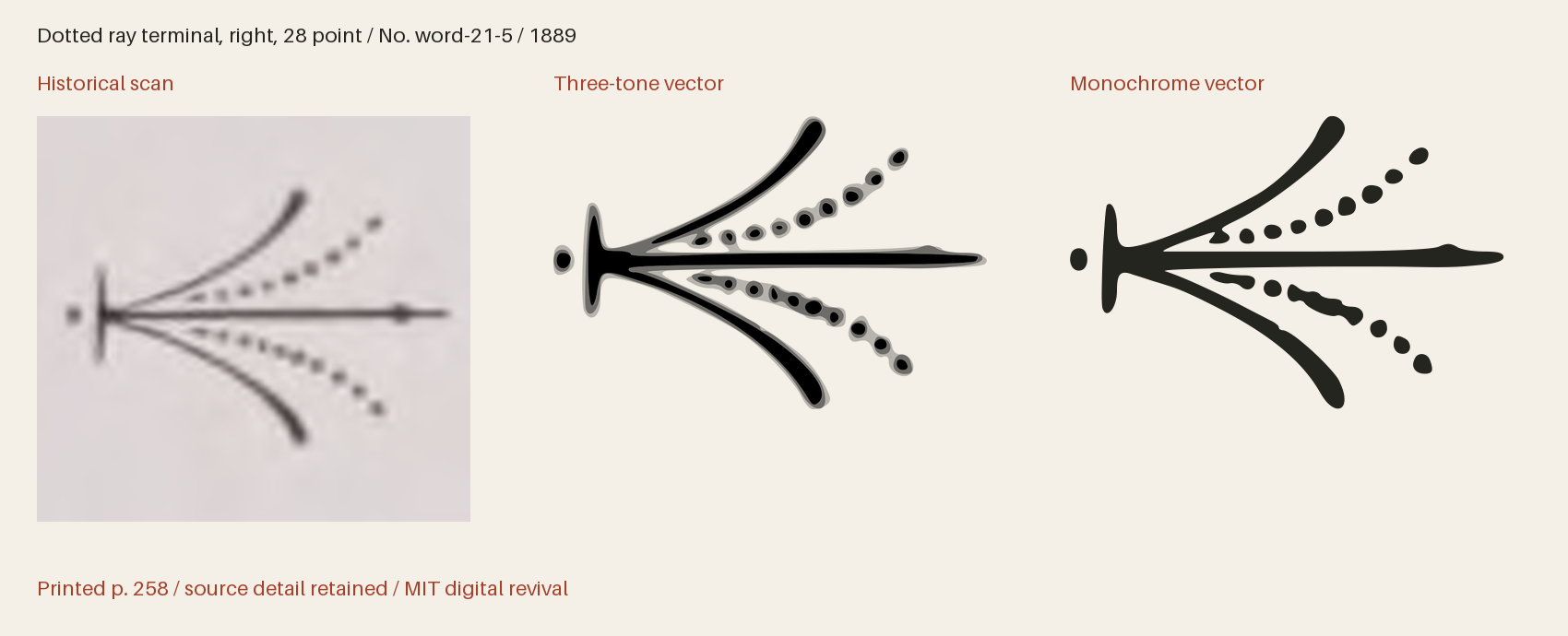Historical scan beside the three-tone and monochrome vector revivals