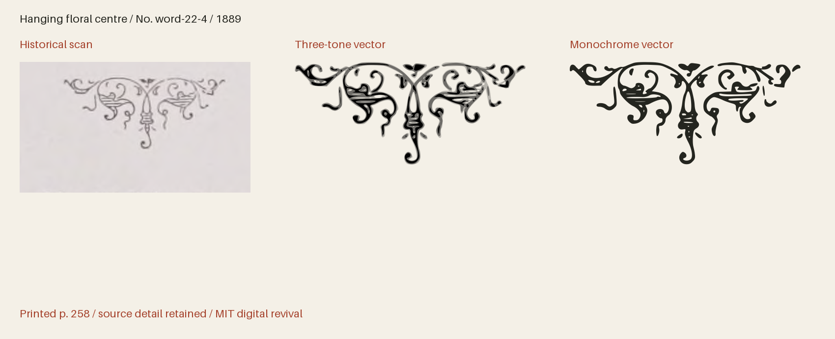 Historical scan beside the three-tone and monochrome vector revivals