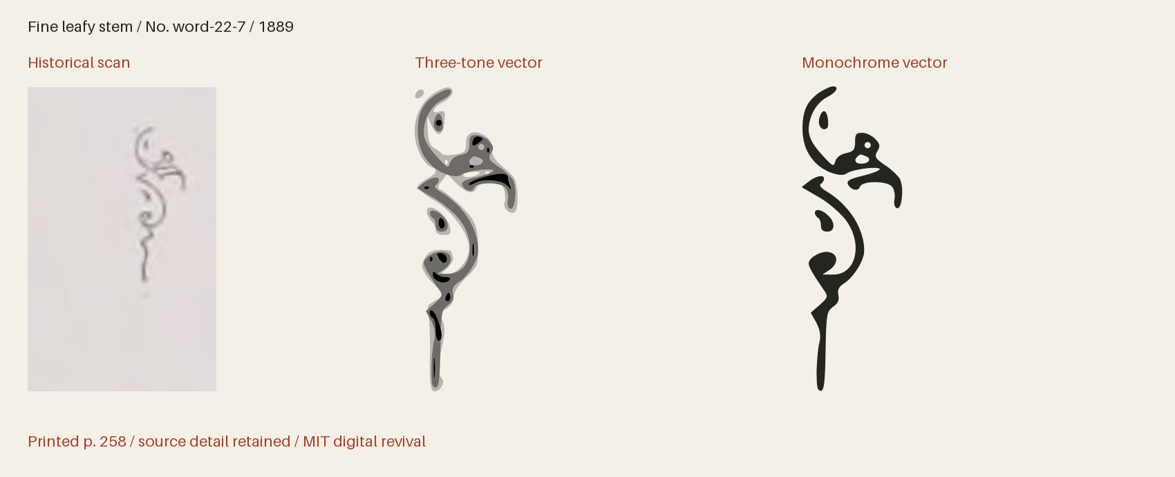 Historical scan beside the three-tone and monochrome vector revivals