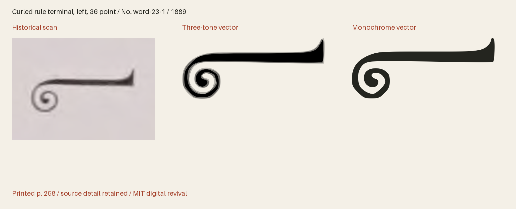 Historical scan beside the three-tone and monochrome vector revivals