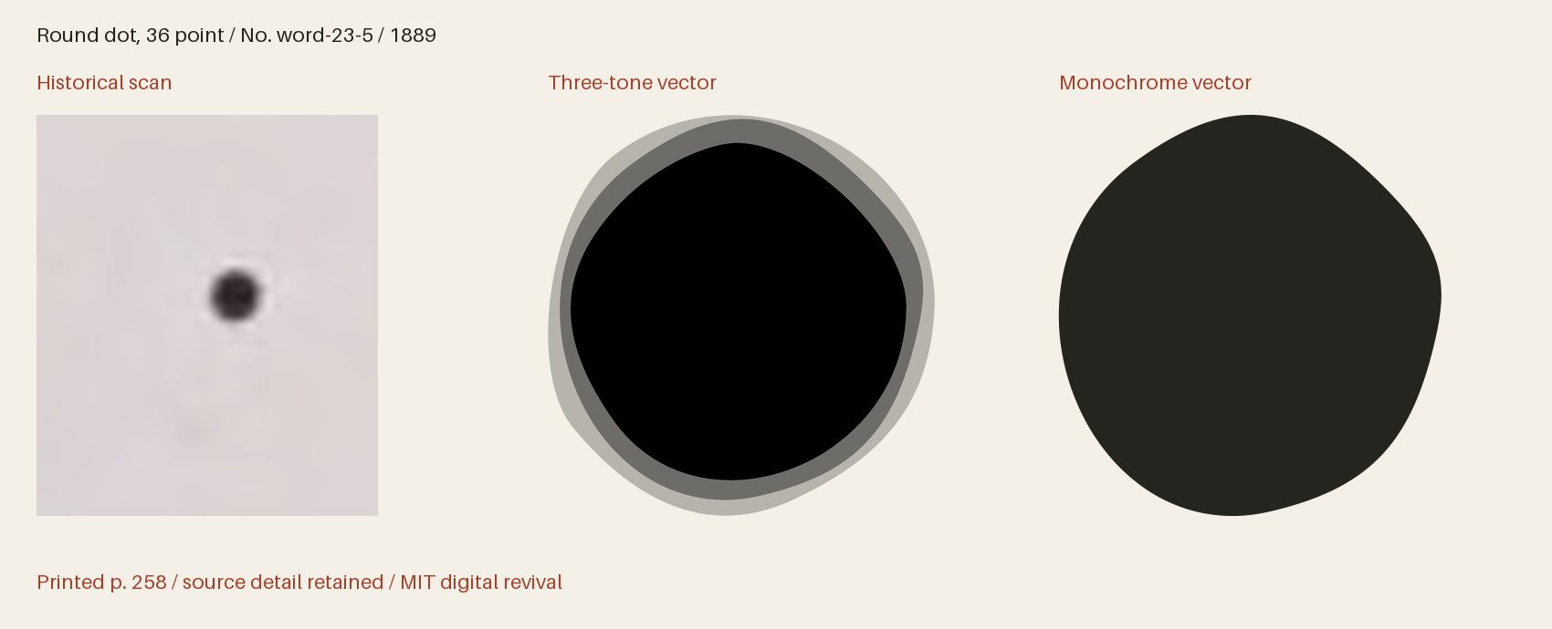 Historical scan beside the three-tone and monochrome vector revivals
