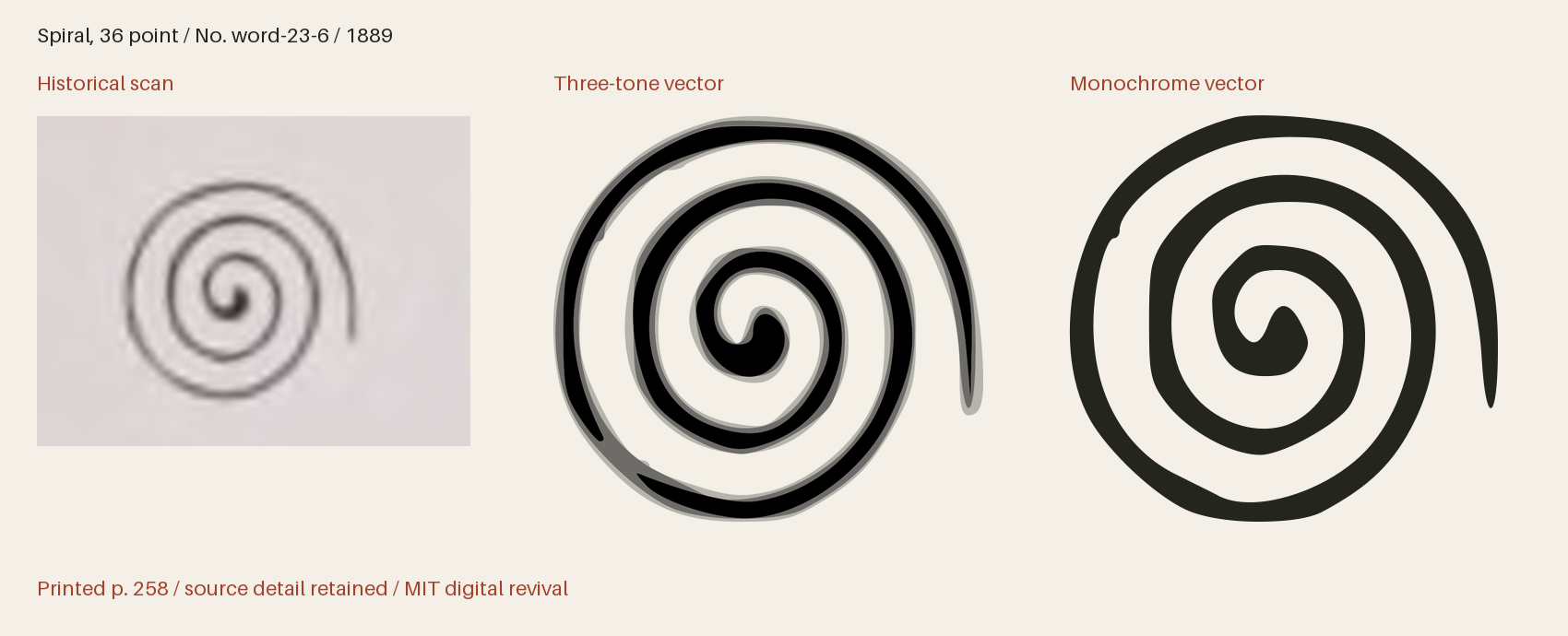 Historical scan beside the three-tone and monochrome vector revivals