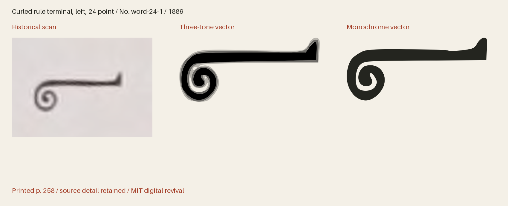 Historical scan beside the three-tone and monochrome vector revivals