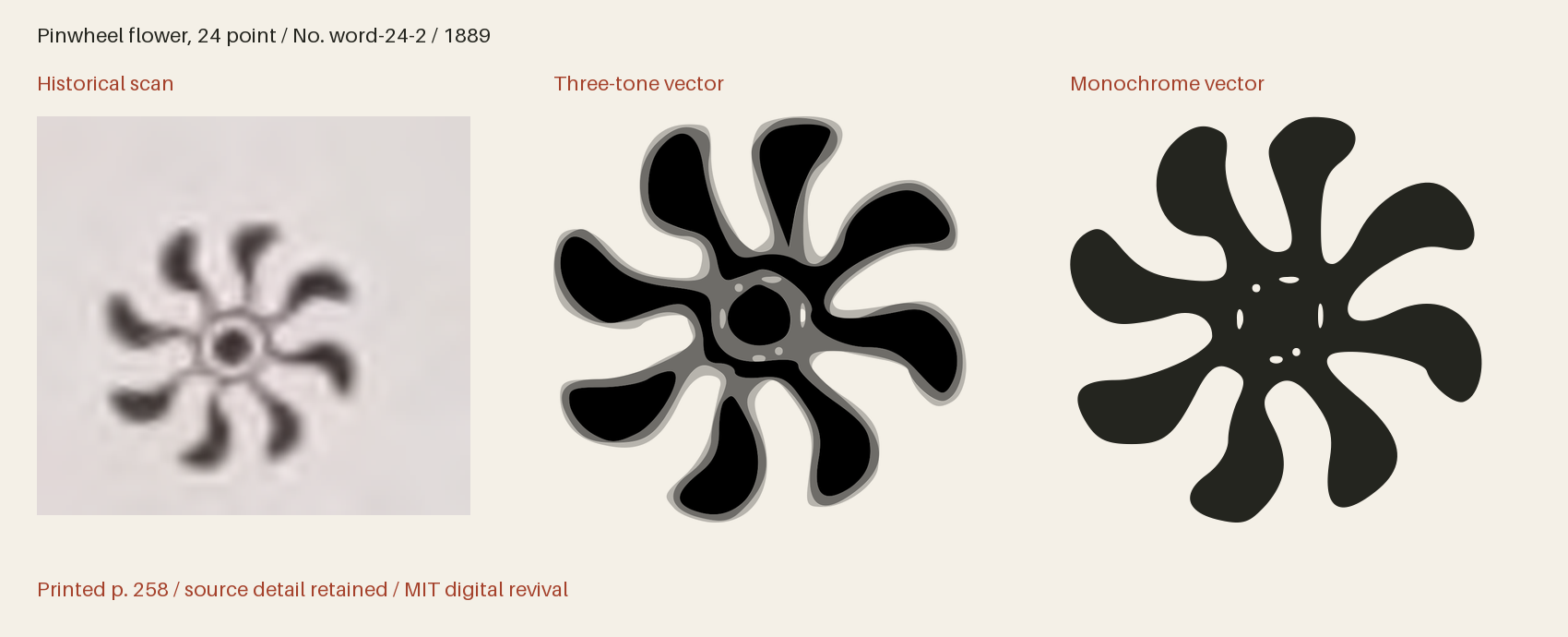 Historical scan beside the three-tone and monochrome vector revivals