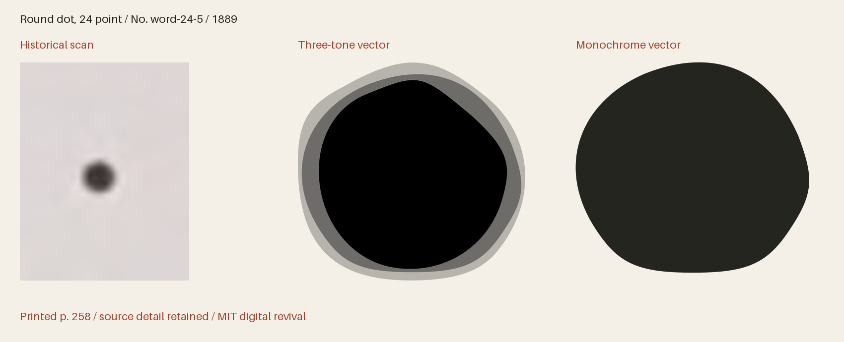 Historical scan beside the three-tone and monochrome vector revivals