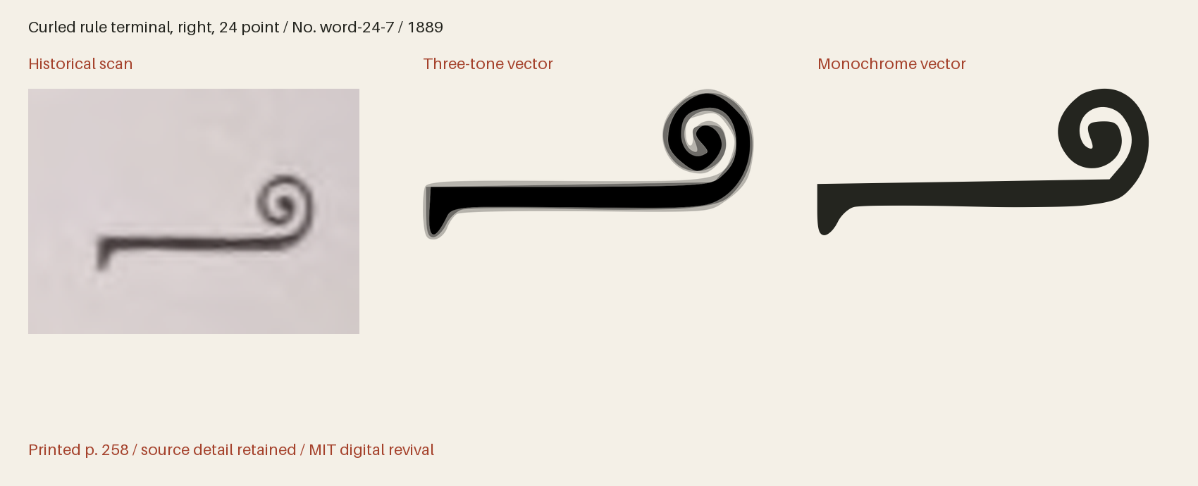 Historical scan beside the three-tone and monochrome vector revivals