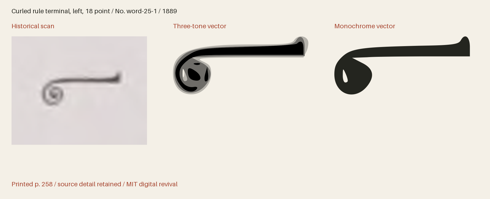 Historical scan beside the three-tone and monochrome vector revivals
