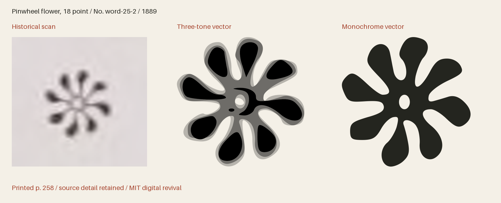 Historical scan beside the three-tone and monochrome vector revivals