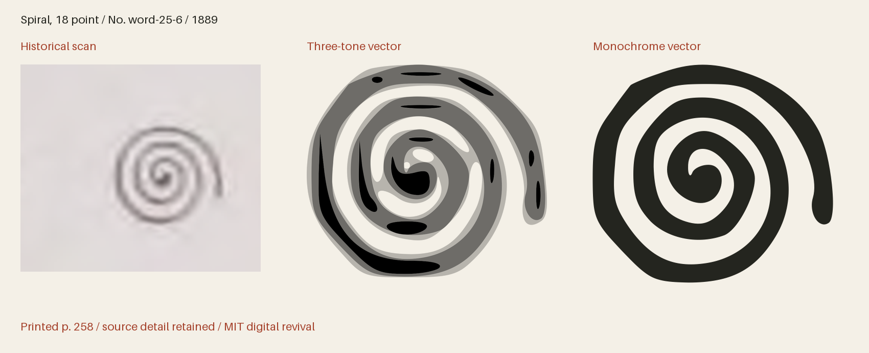 Historical scan beside the three-tone and monochrome vector revivals