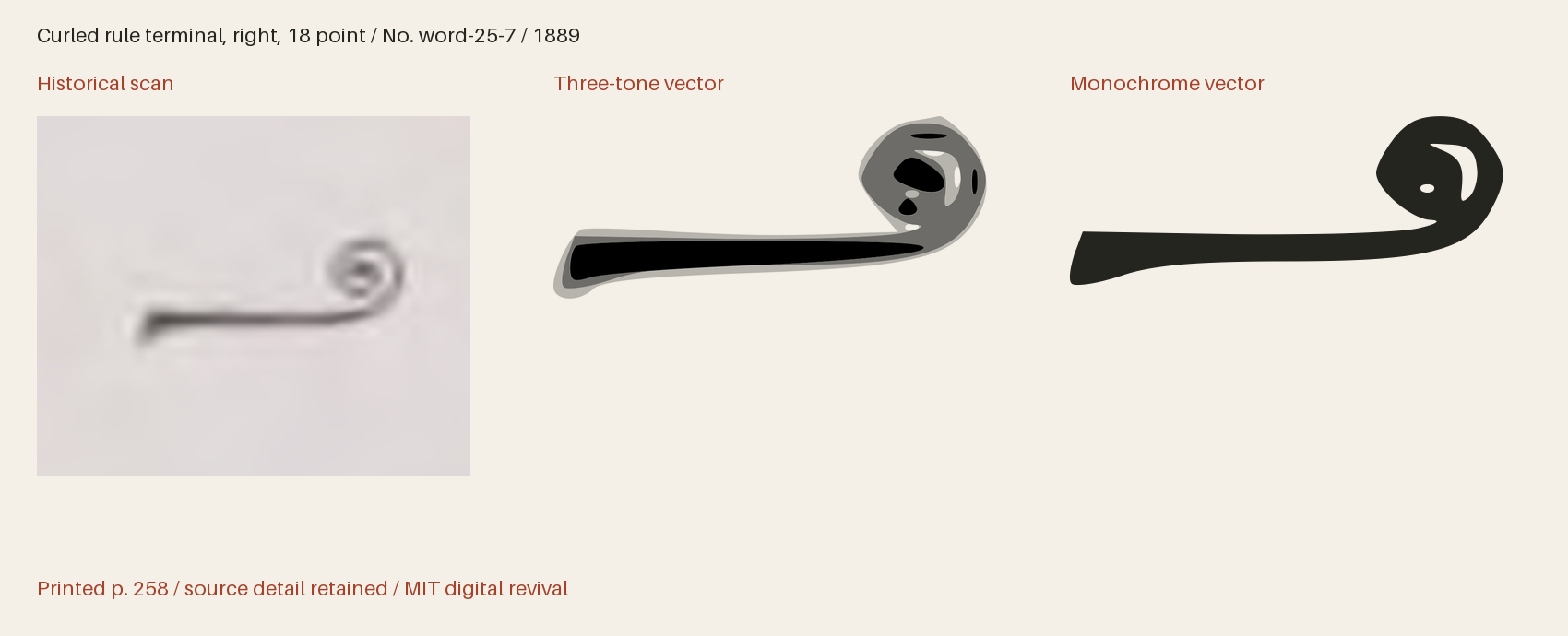 Historical scan beside the three-tone and monochrome vector revivals