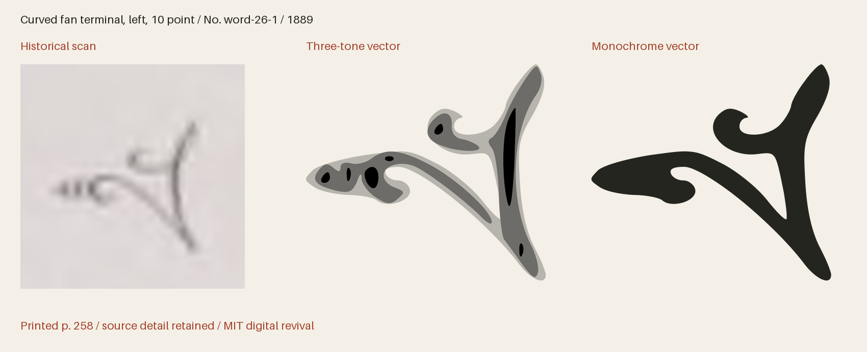 Historical scan beside the three-tone and monochrome vector revivals