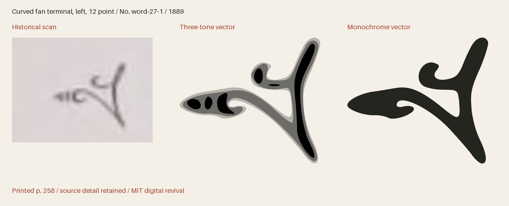 Historical scan beside the three-tone and monochrome vector revivals