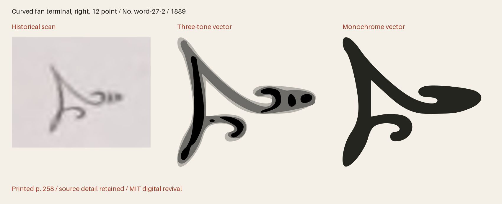 Historical scan beside the three-tone and monochrome vector revivals