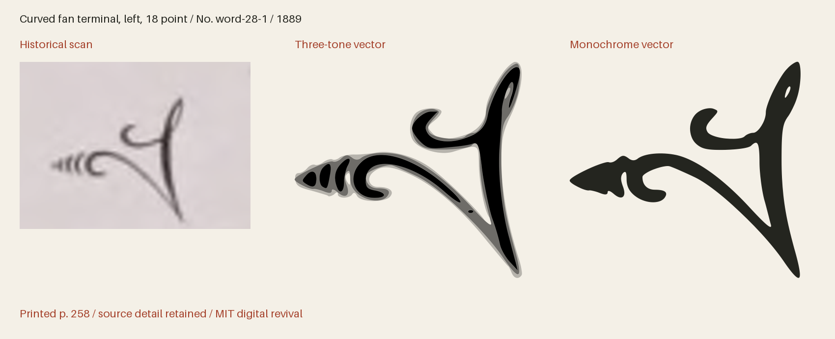 Historical scan beside the three-tone and monochrome vector revivals