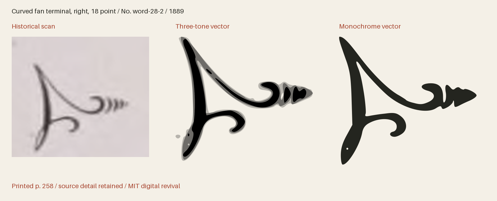 Historical scan beside the three-tone and monochrome vector revivals