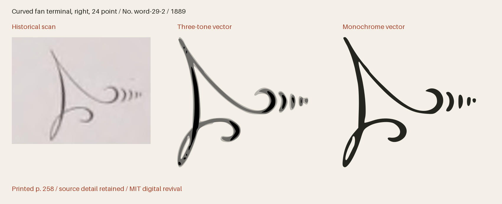 Historical scan beside the three-tone and monochrome vector revivals
