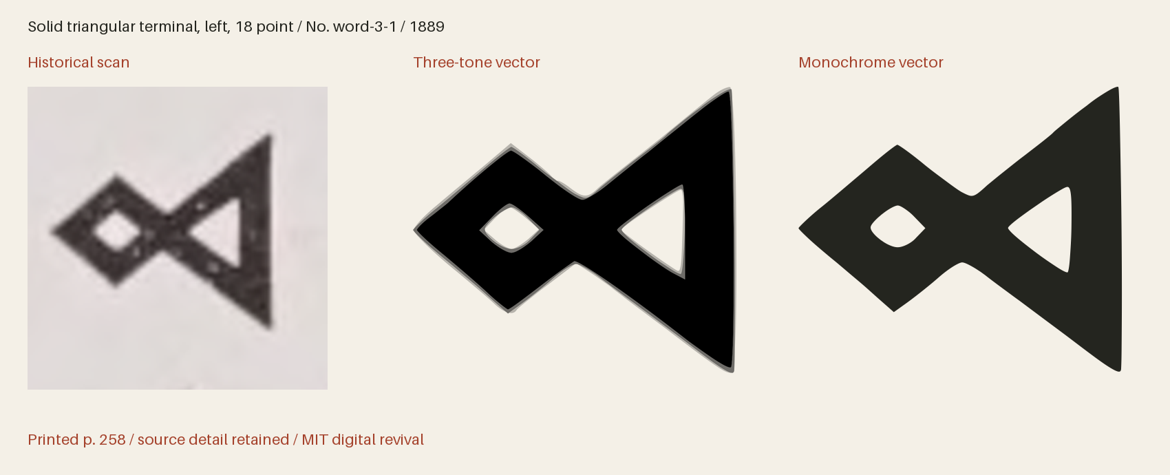 Historical scan beside the three-tone and monochrome vector revivals