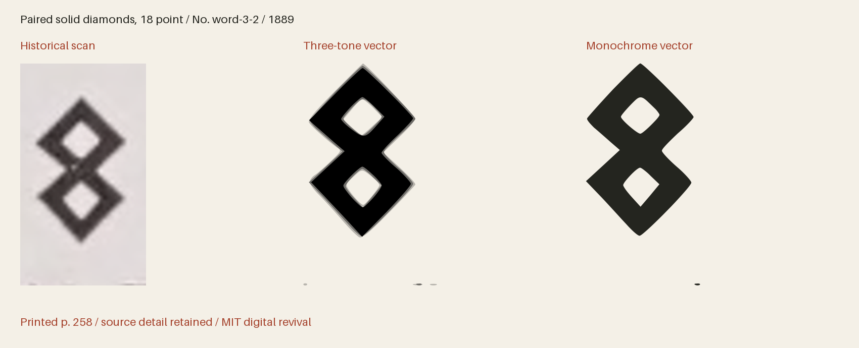 Historical scan beside the three-tone and monochrome vector revivals