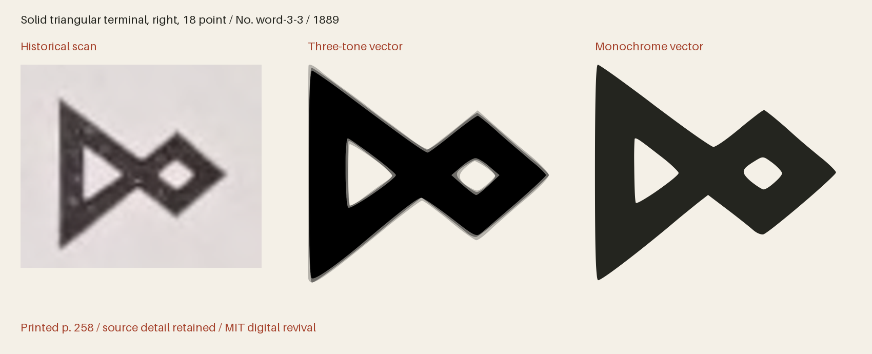 Historical scan beside the three-tone and monochrome vector revivals
