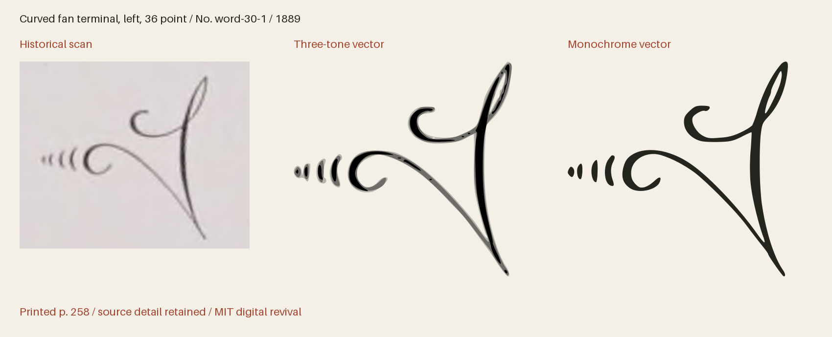 Historical scan beside the three-tone and monochrome vector revivals