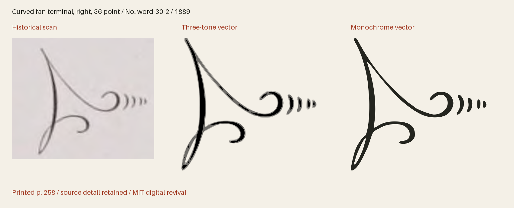 Historical scan beside the three-tone and monochrome vector revivals