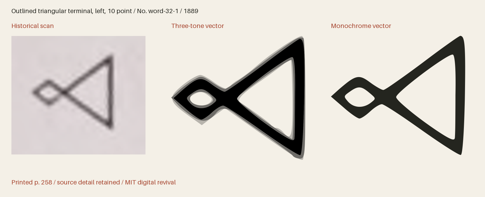 Historical scan beside the three-tone and monochrome vector revivals