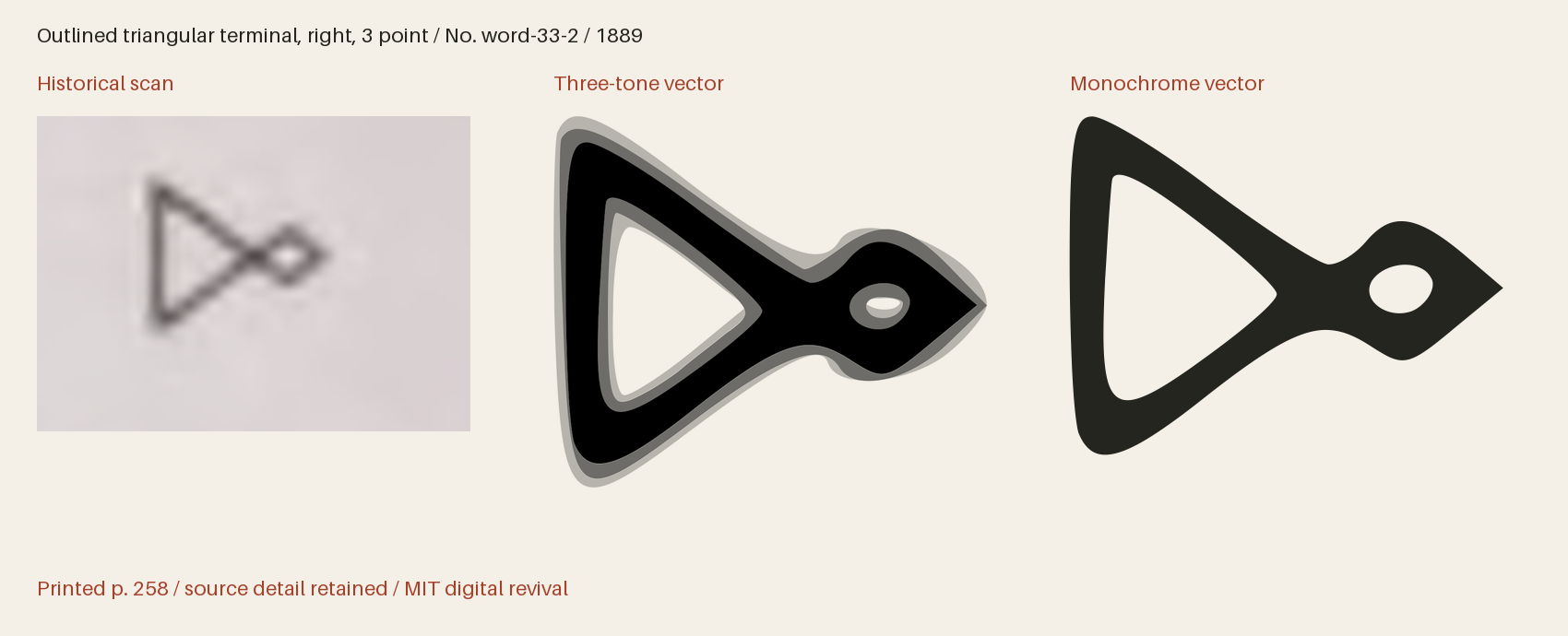 Historical scan beside the three-tone and monochrome vector revivals