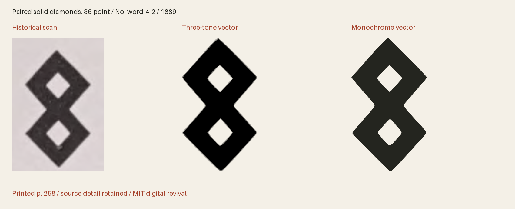Historical scan beside the three-tone and monochrome vector revivals
