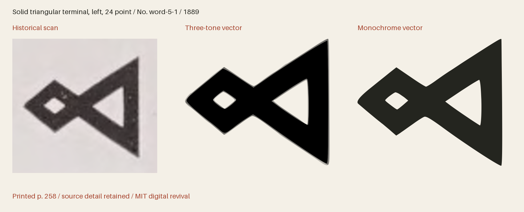 Historical scan beside the three-tone and monochrome vector revivals