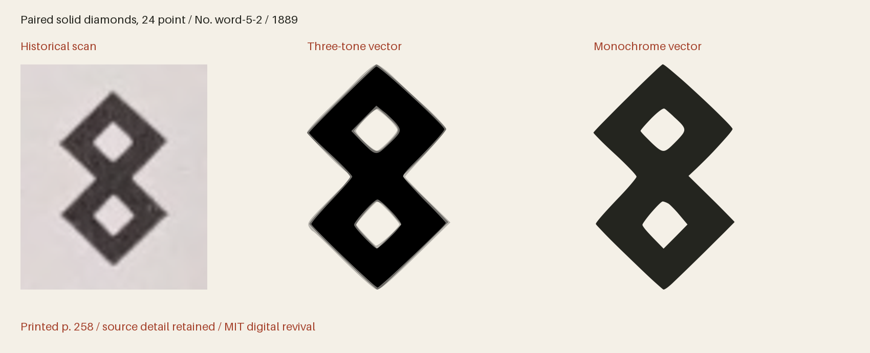 Historical scan beside the three-tone and monochrome vector revivals