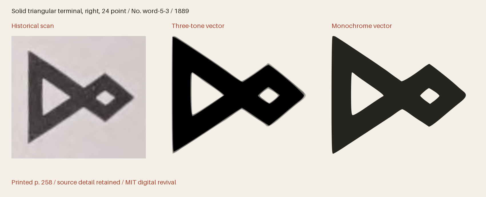 Historical scan beside the three-tone and monochrome vector revivals