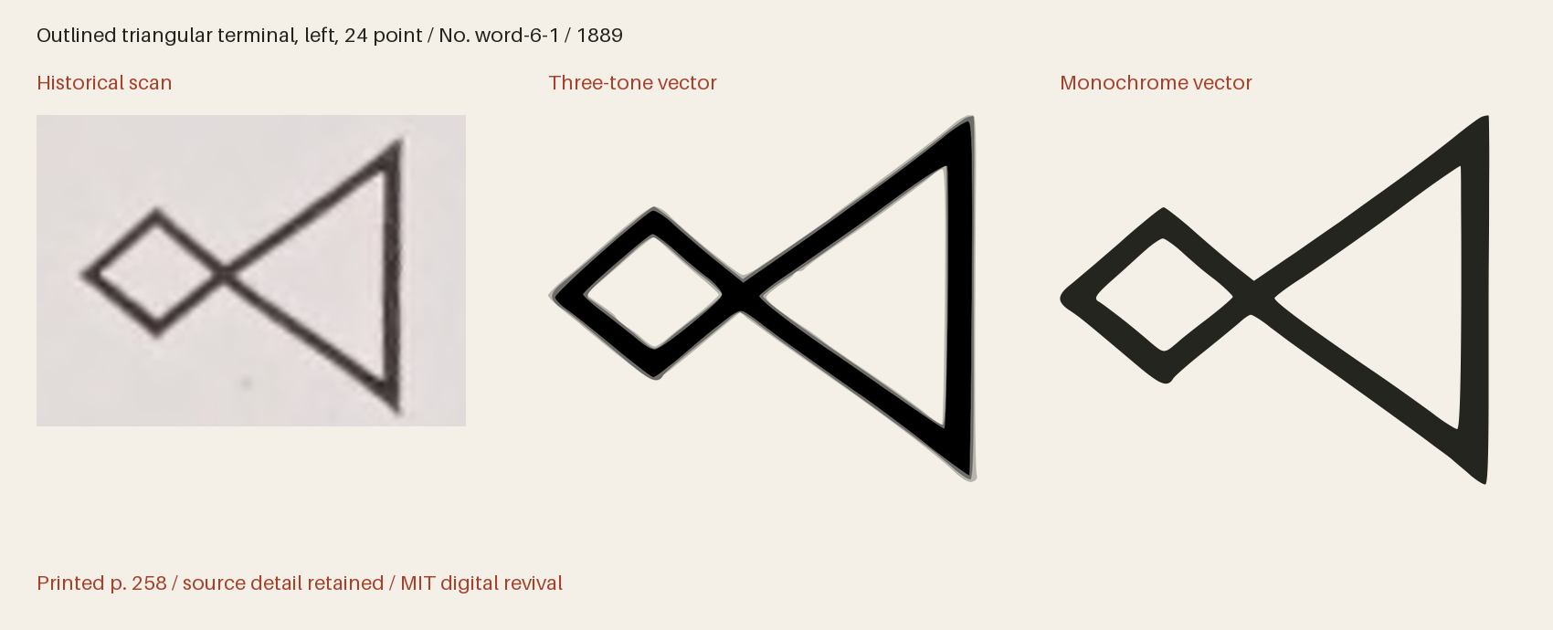 Historical scan beside the three-tone and monochrome vector revivals