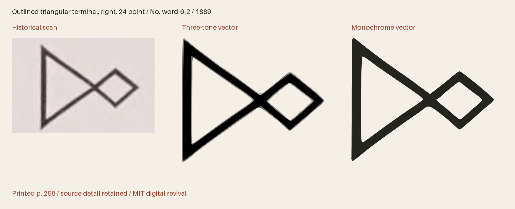Historical scan beside the three-tone and monochrome vector revivals
