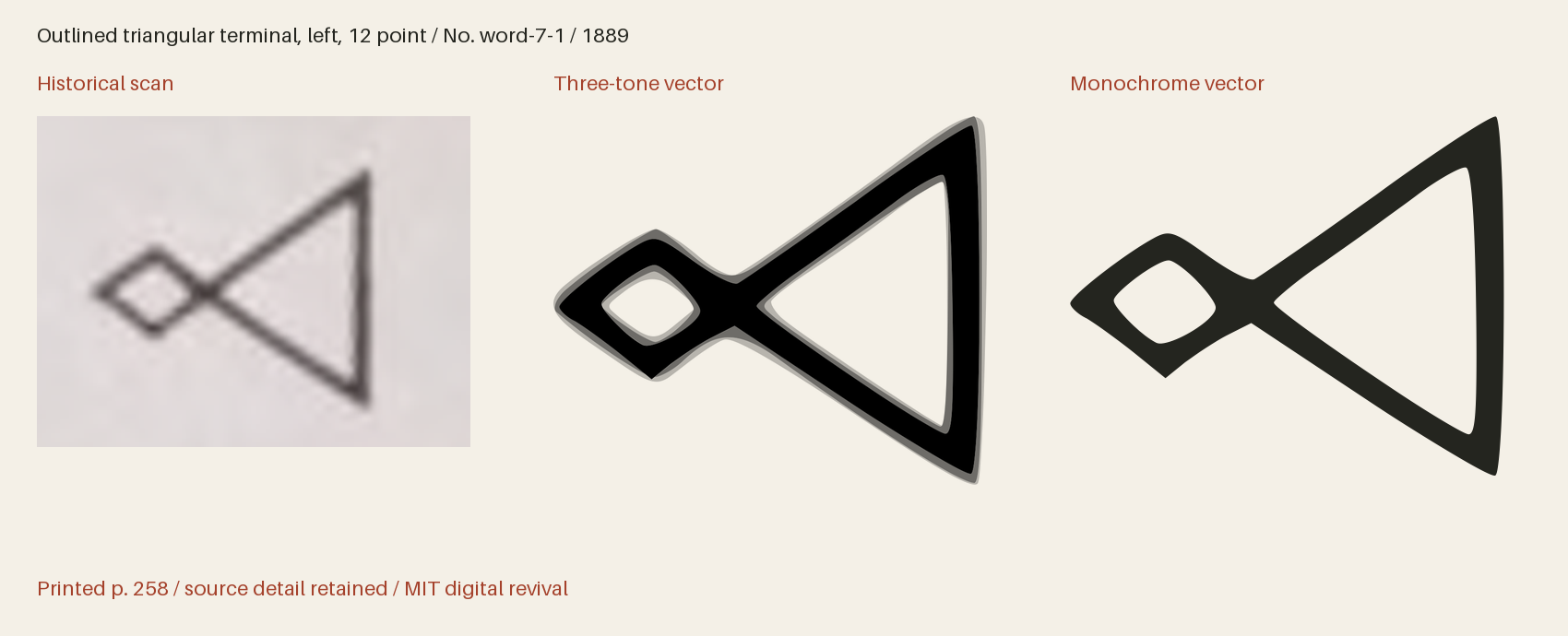 Historical scan beside the three-tone and monochrome vector revivals