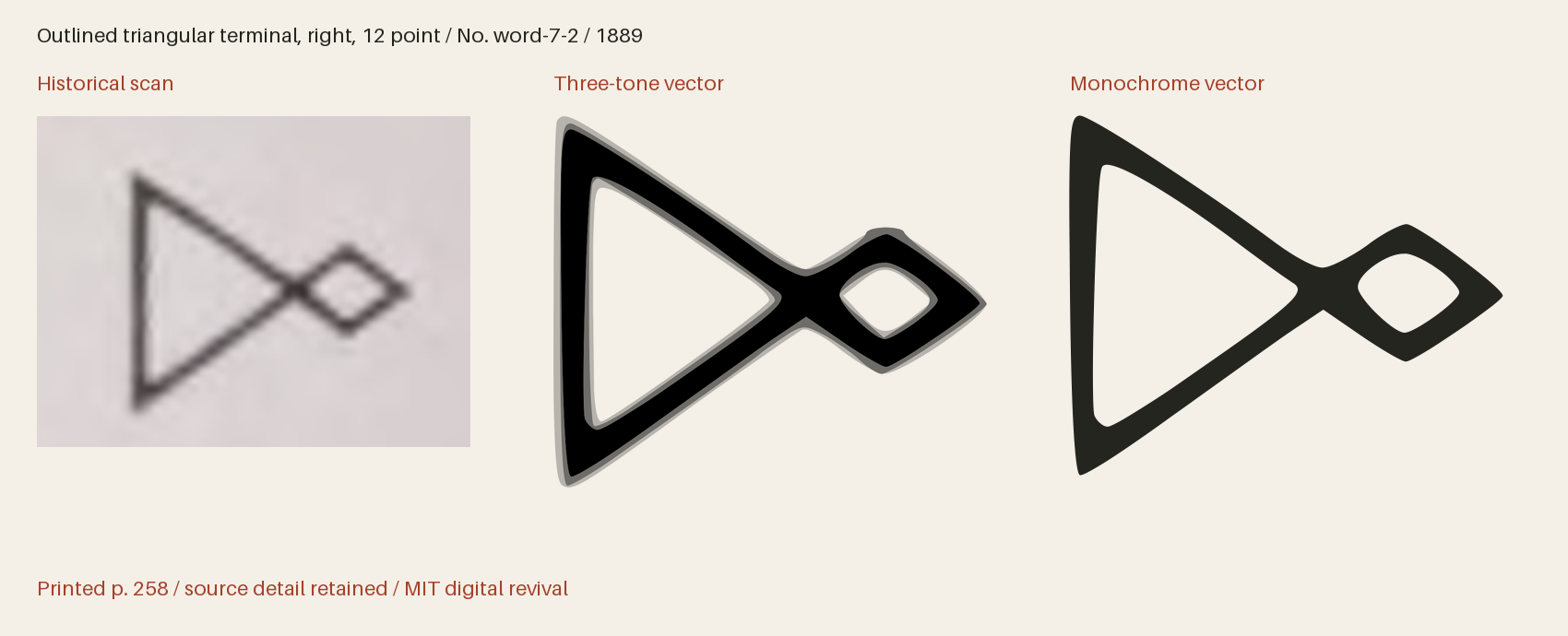 Historical scan beside the three-tone and monochrome vector revivals