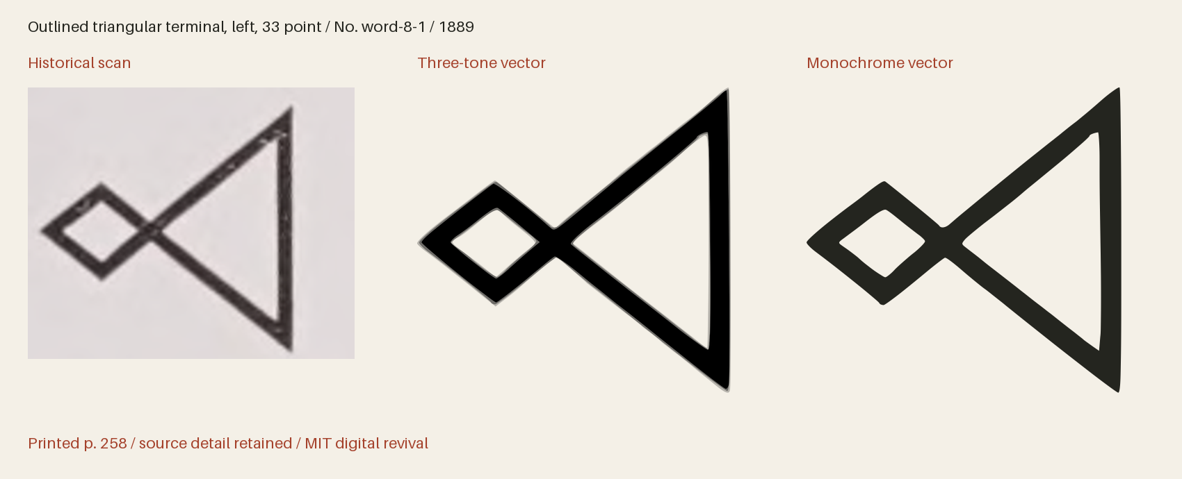 Historical scan beside the three-tone and monochrome vector revivals