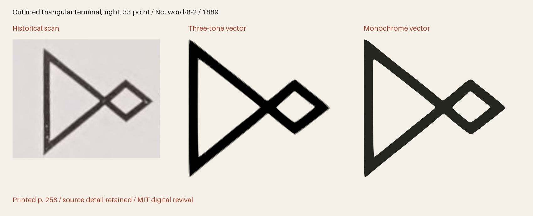 Historical scan beside the three-tone and monochrome vector revivals