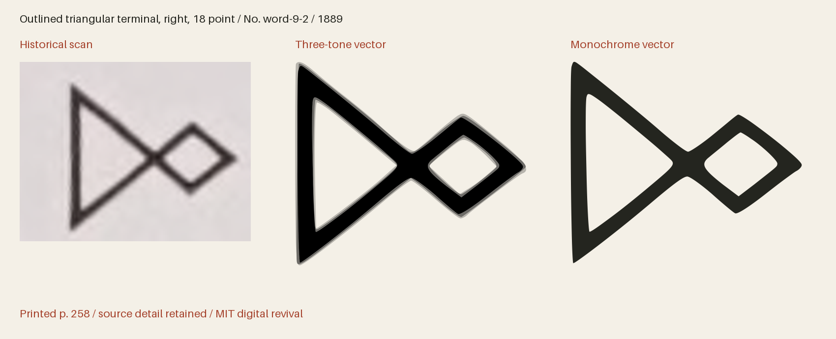 Historical scan beside the three-tone and monochrome vector revivals