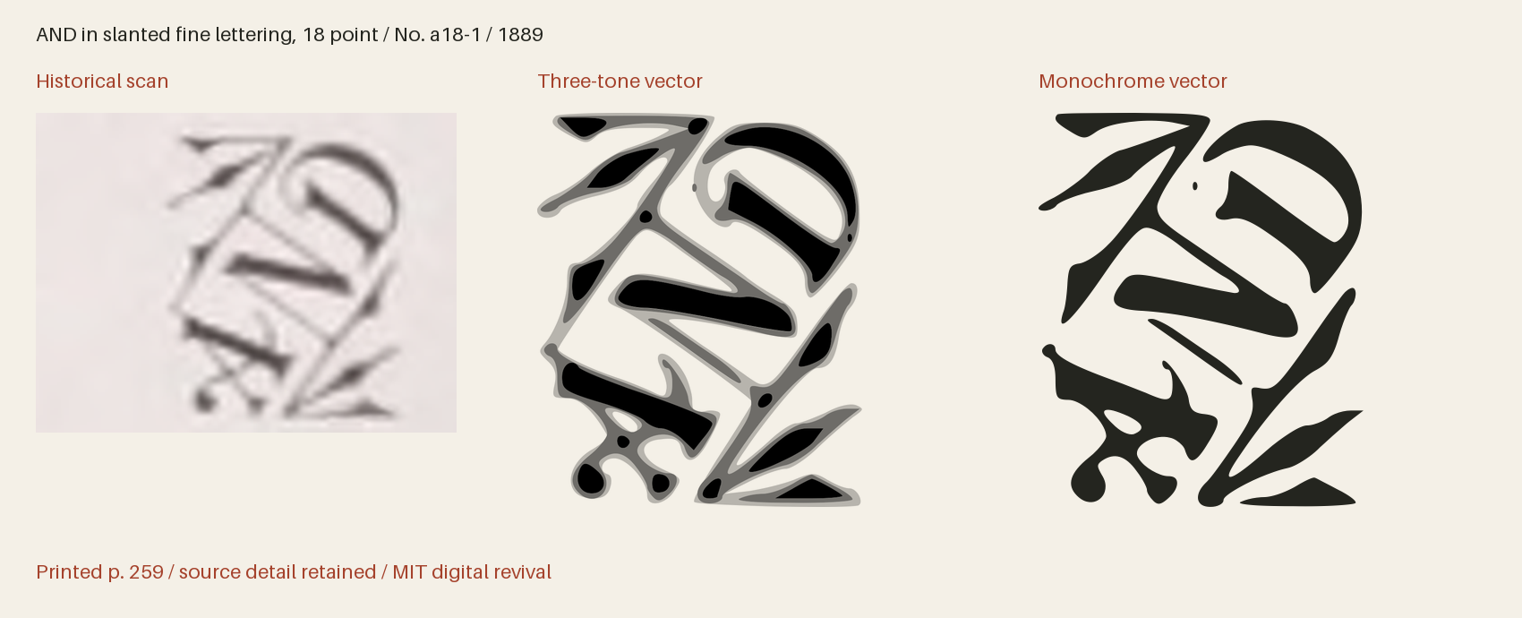 Historical scan beside the three-tone and monochrome vector revivals