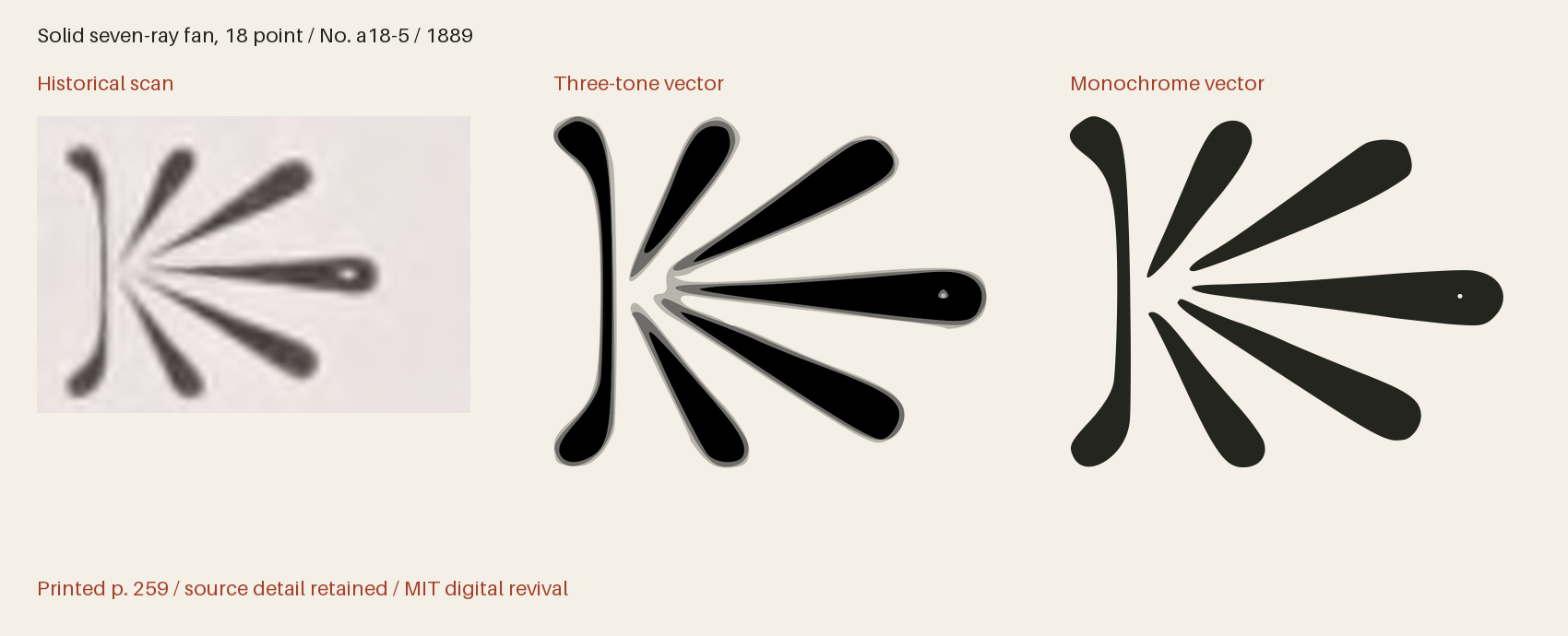 Historical scan beside the three-tone and monochrome vector revivals