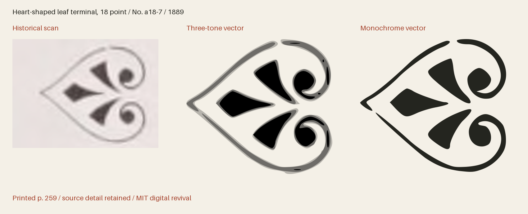 Historical scan beside the three-tone and monochrome vector revivals