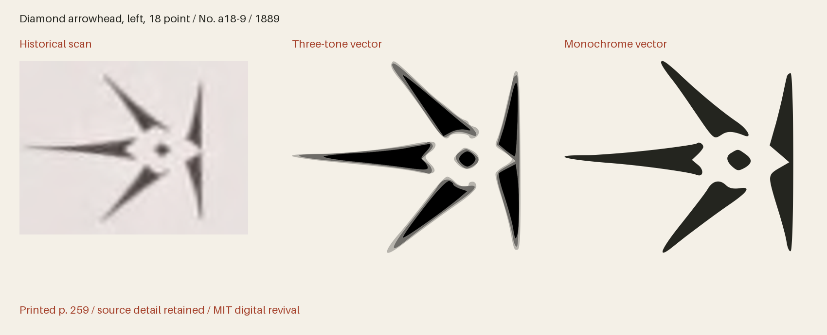 Historical scan beside the three-tone and monochrome vector revivals