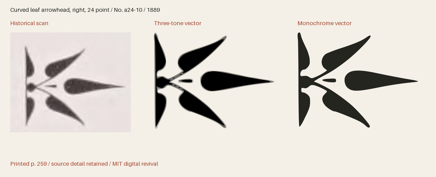 Historical scan beside the three-tone and monochrome vector revivals