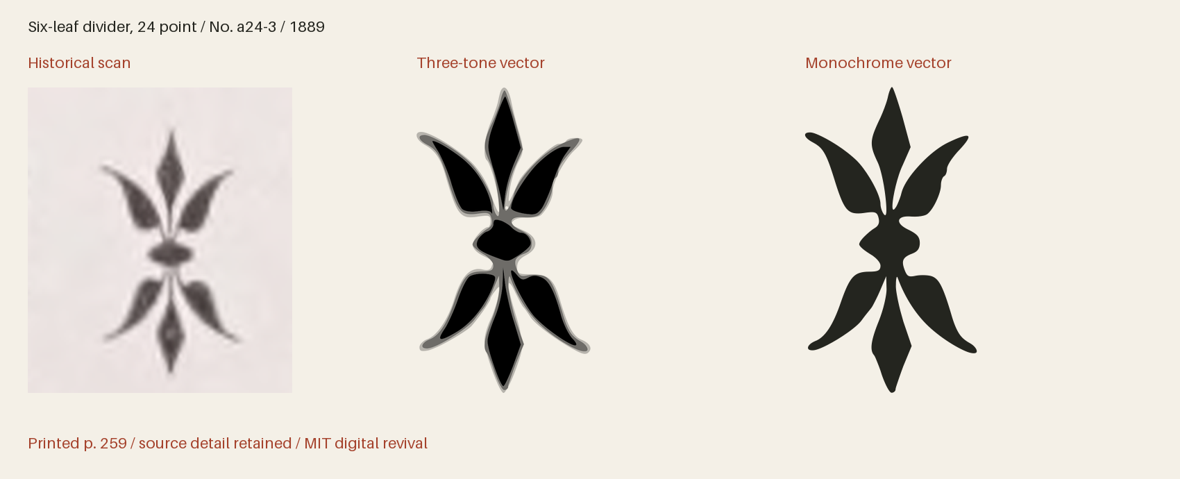 Historical scan beside the three-tone and monochrome vector revivals