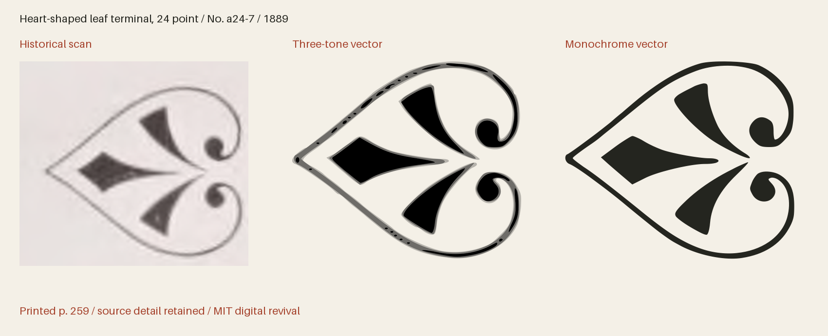 Historical scan beside the three-tone and monochrome vector revivals