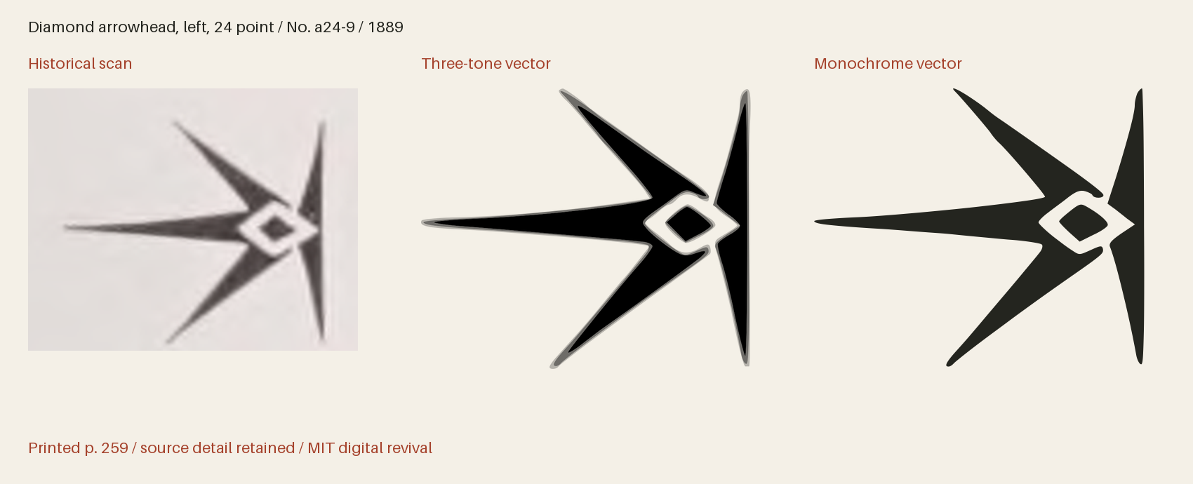 Historical scan beside the three-tone and monochrome vector revivals